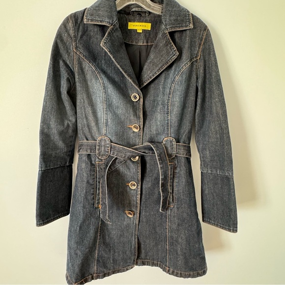 Vero Moda Denim Trench Coat Jacket Belted – Medium - Picture 1 of 10